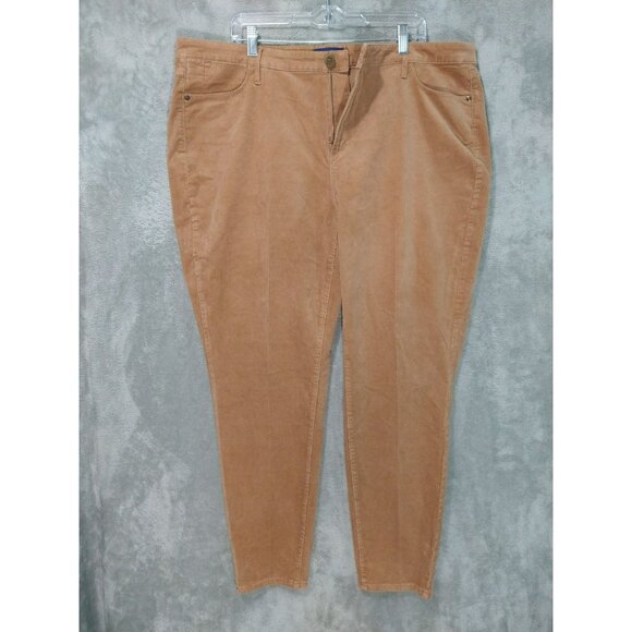 Talbots Pants Womens 20W Beige Corduroy High Waist Jegging Ankle Straight - Picture 1 of 9